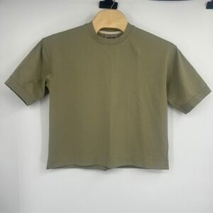 Amongst Others Mens Large Olive Green Boxy Tech Stretch Short Sleeve T-Shirt